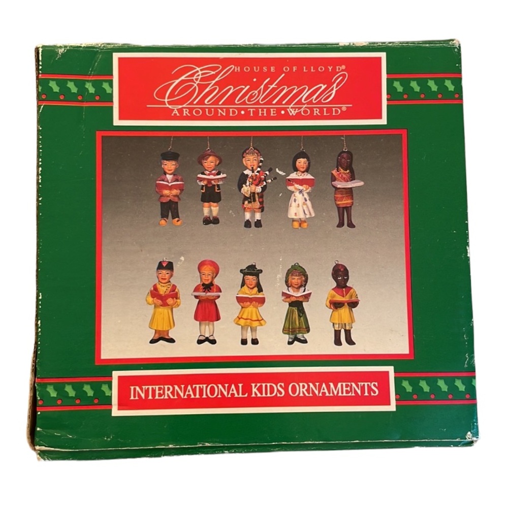 Set of Global Themed Christmas Ornaments